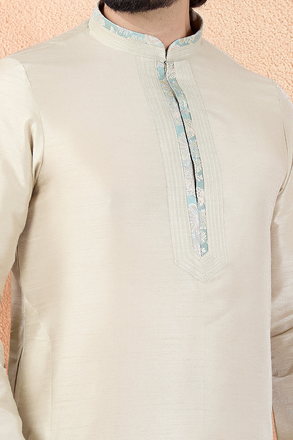 Beige Art Silk Kurta Pajama (NMK-8850)