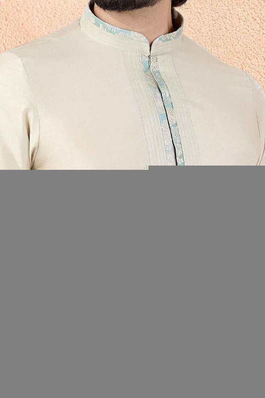 Beige Art Silk Kurta Pajama (NMK-8850)