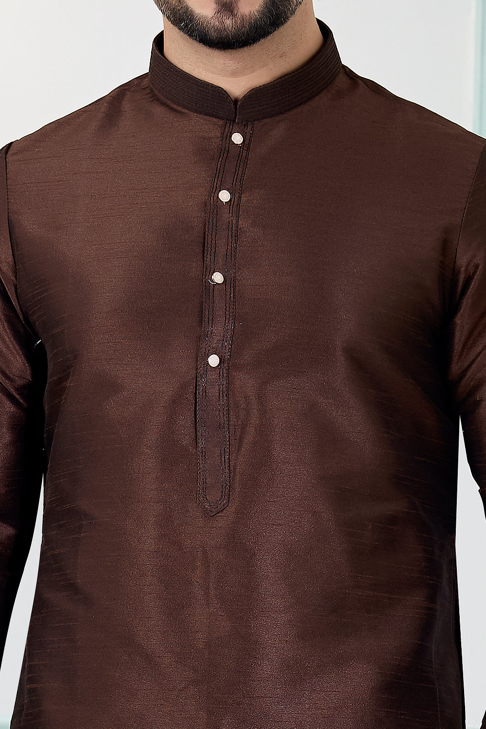 Brown Art Silk Kurta Pajama (NMK-8858)