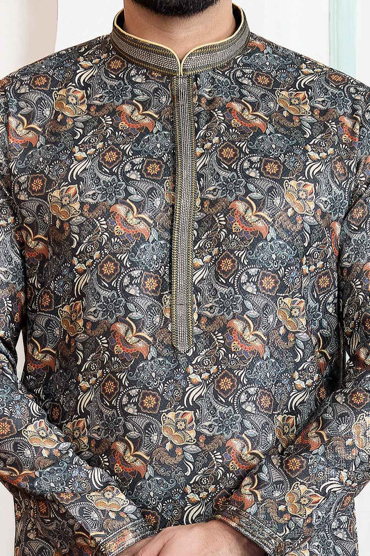 Dark Green Art Silk Kurta Pajama (NMK-8869)