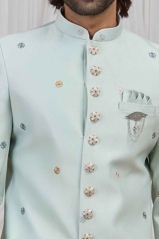 Pista Green Art Silk Indo Western (NMK-8886)