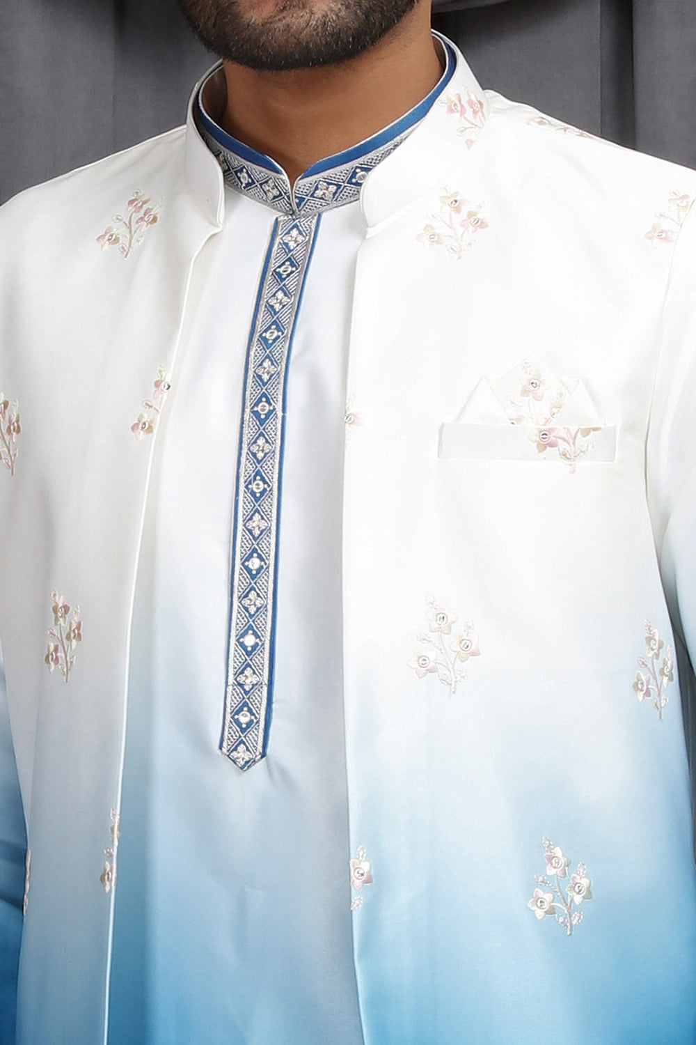 Shaded Blue Art Silk Indo Western (NMK-8894)