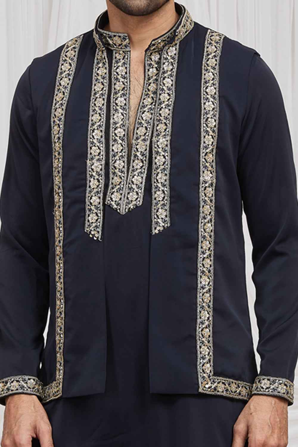 Navy Blue Armani Nehru Jacket (NMK-8914)