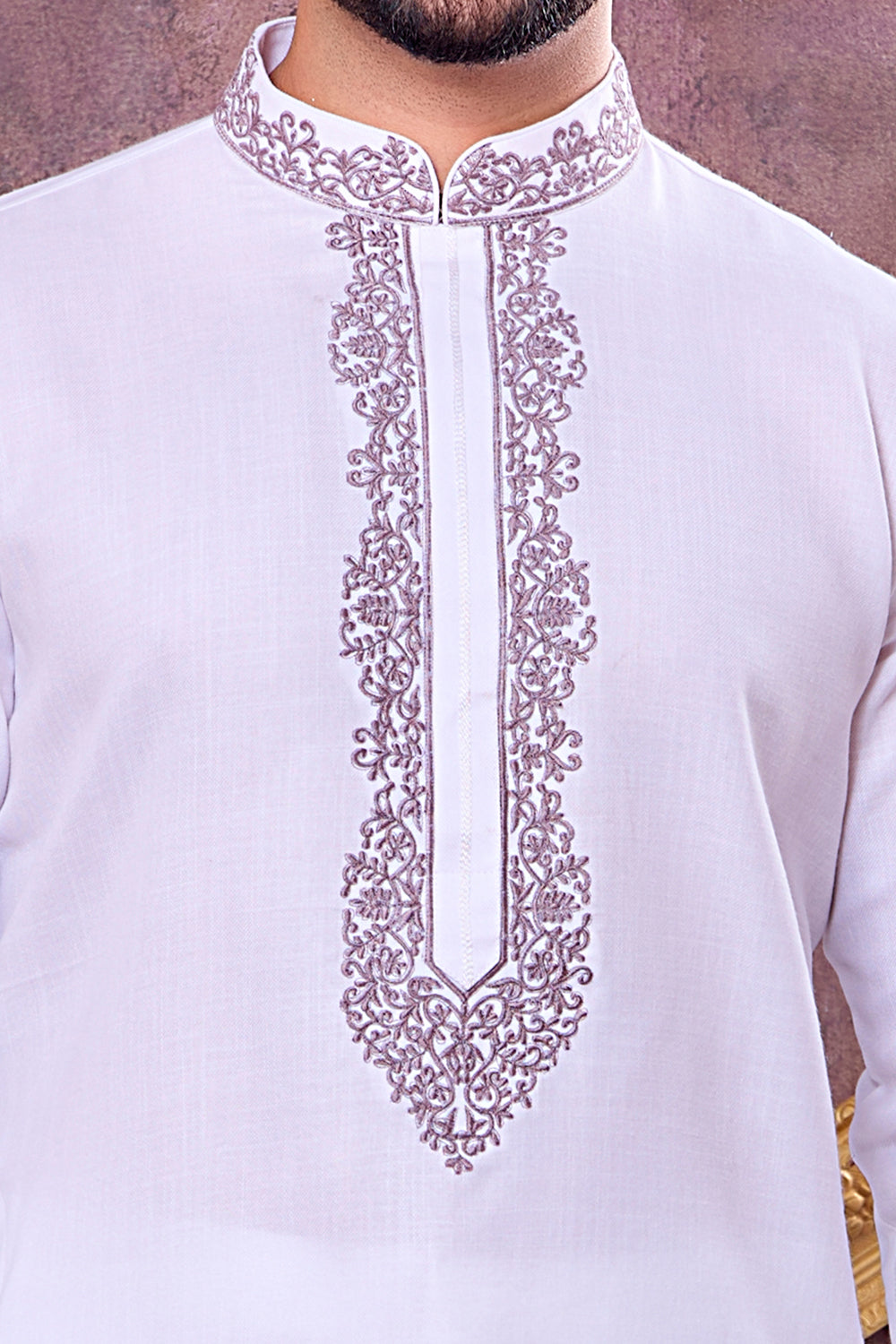 Off White Semi Linen Cotton Kurta Pajama (NMK-8938)