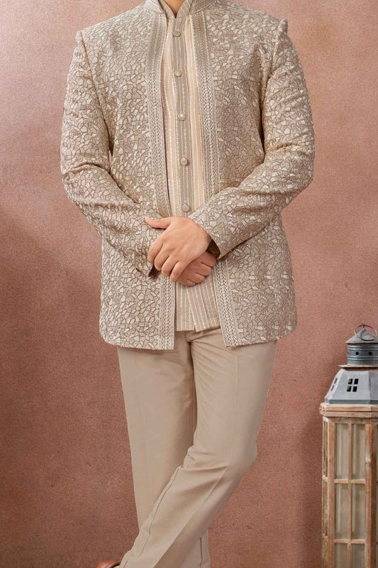 Beige Art Georgette Jodhpuri (NMK-9024)