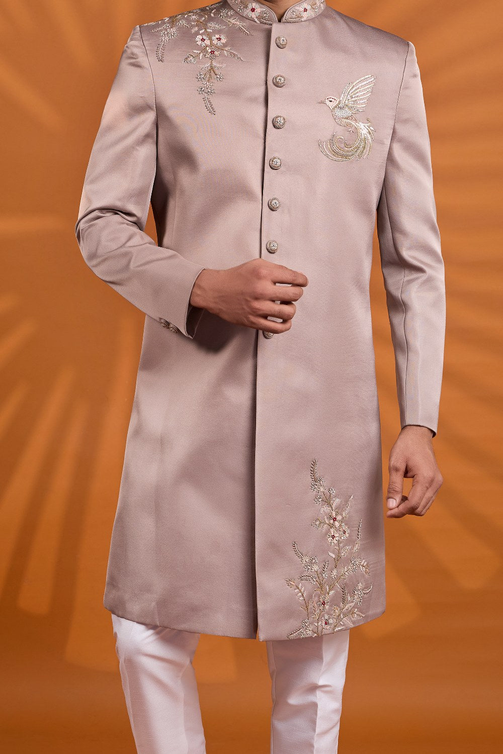 Onion Pink Art Silk Indo Western (NMK-9076)