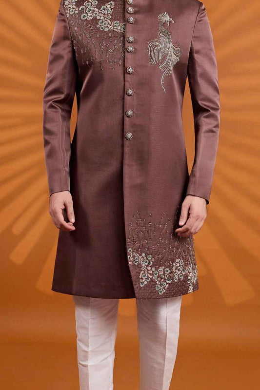 Brown Art Silk Indo Western (NMK-9078)