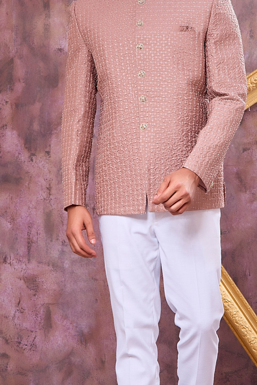 Light Brown Art Silk Jodhpuri (NMK-9103)