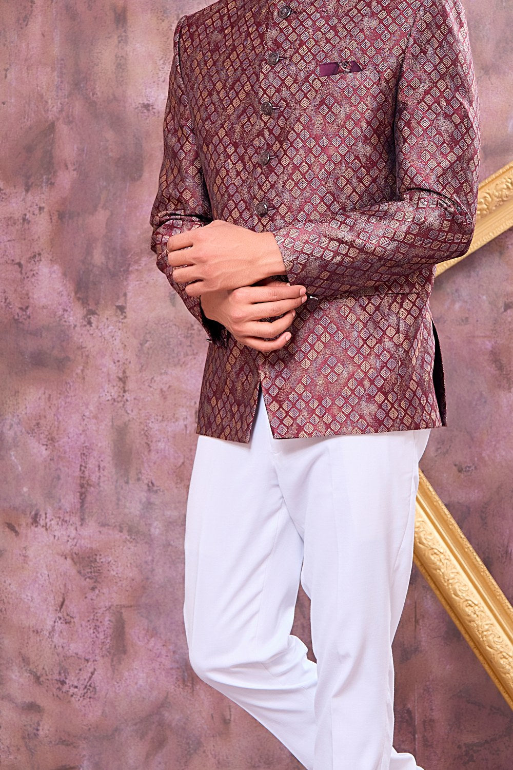 Wine Imported Jaquard Jodhpuri (NMK-9122)
