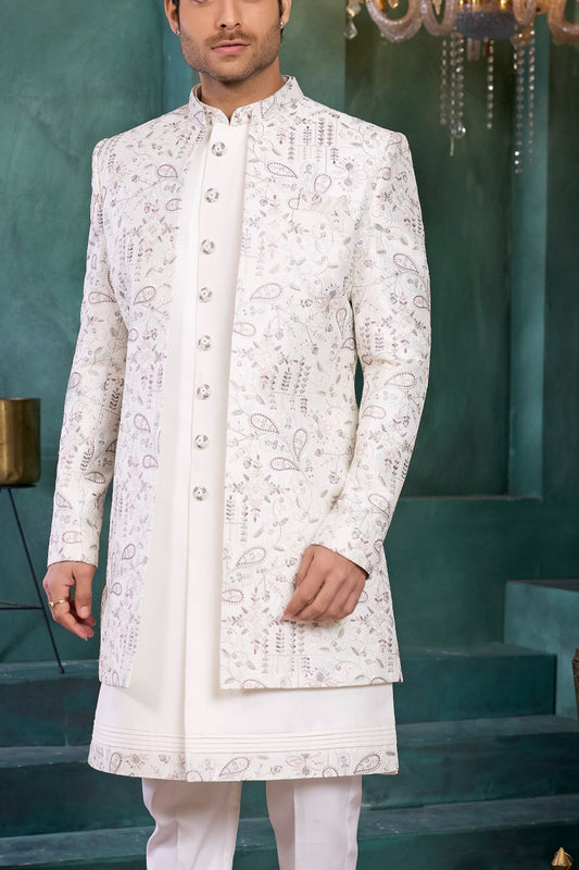 Cream Art Silk Indo Western (NMK-9133)