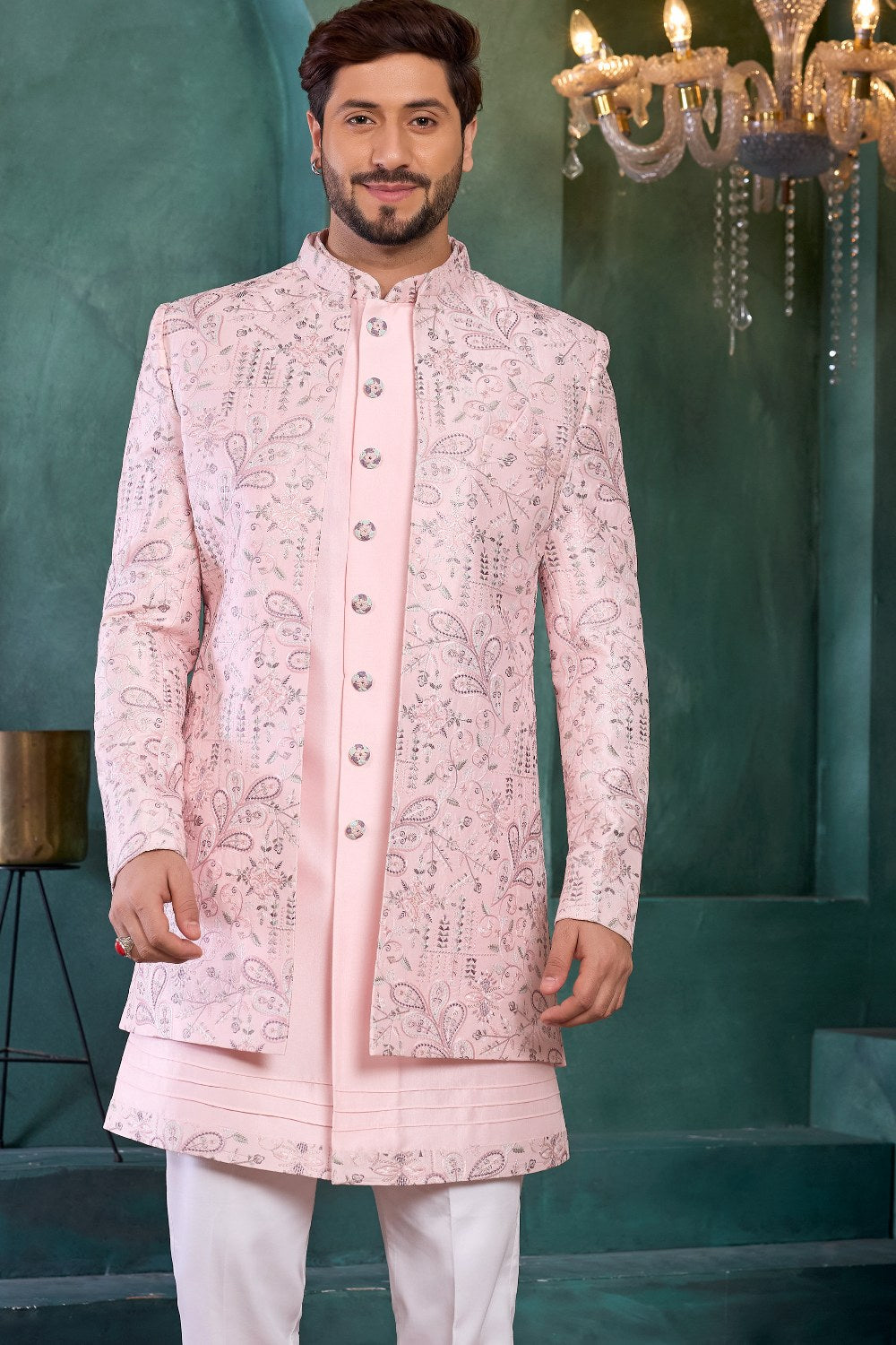 Pink Art Silk Indo Western (NMK-9134)