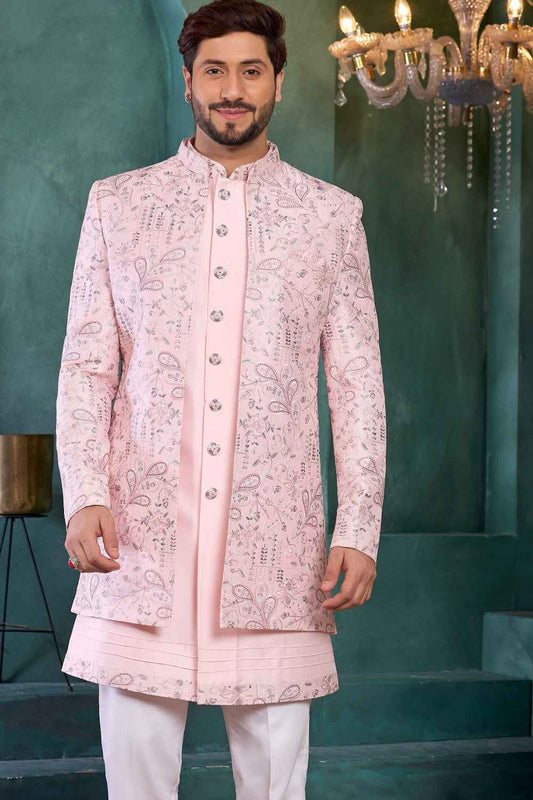 Pink Art Silk Indo Western (NMK-9134)