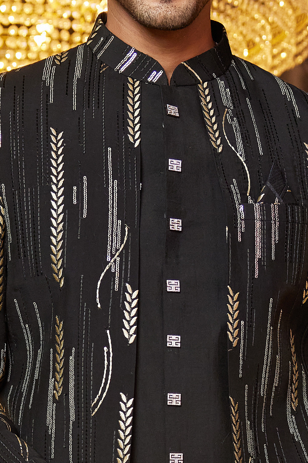 Black Art Silk Indo Western (NMK-8259) - Nihal Fashions