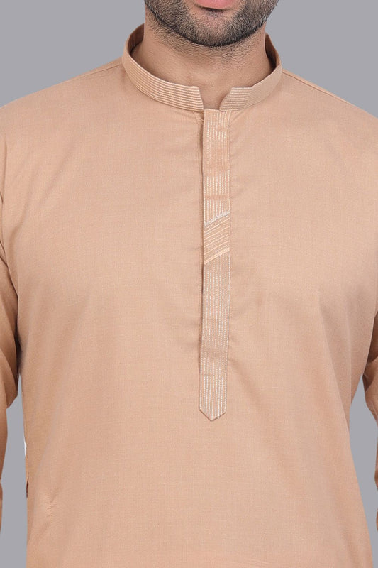 Brown Art Silk Mens Kurta Pajama (NMK-7511) - Nihal Fashions