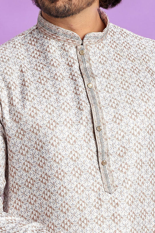 Brown Cotton Kurta Pajama (NMK-7552) - Nihal Fashions