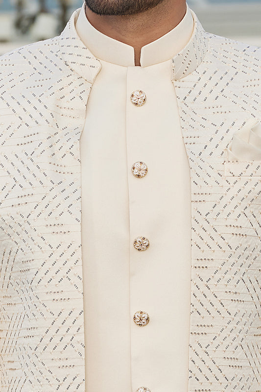 Cream Art Silk Jodhpuri (NMK-8217) - Nihal Fashions