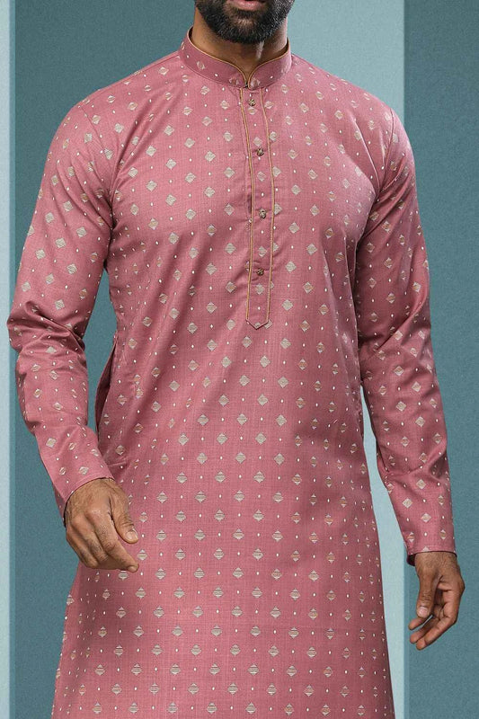 Dark Pink Cotton Kurta Pajama (NMK-6208)