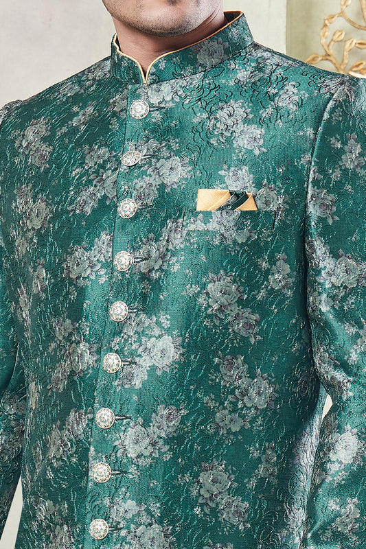 Green Art Silk Indo Western (NMK-8427) - Nihal Fashions