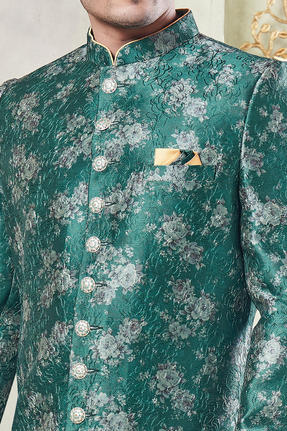 Green Art Silk Indo Western (NMK-8427) - Nihal Fashions