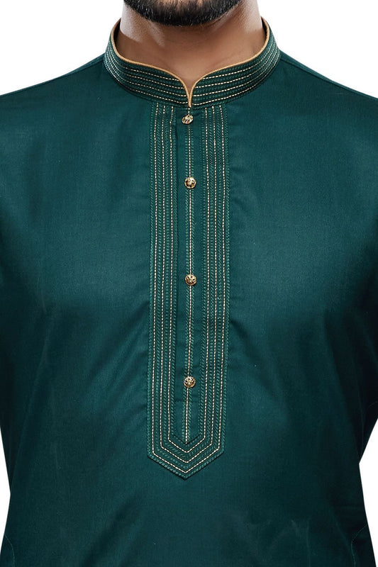 Green Art Silk Kurta Pajama (NMK-7496) - Nihal Fashions