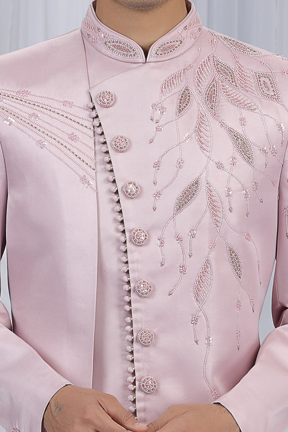 Light Pink Art Silk Indo Western (NMK-8677) - Nihal Fashions