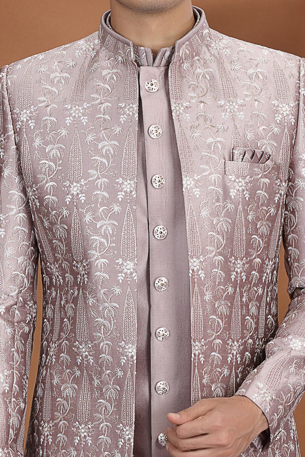 Light Purple Art Silk 3 piece Indo Western (NMK-8634) - Nihal Fashions