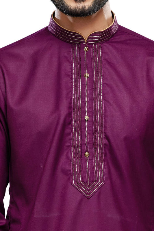 Magenta Art Silk Kurta Pajama (NMK-7490) - Nihal Fashions