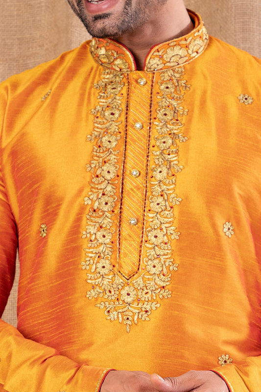 Mango Art Silk Kurta Pajama (NMK-8514) - Nihal Fashions