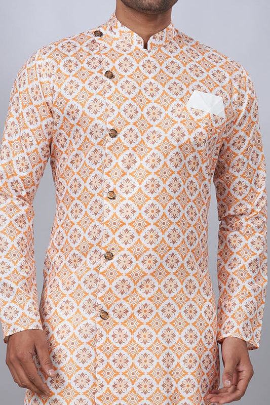 Multicoloured Printed Cotton Mens Indo Western (NMK-6939) - Nihal Fashions