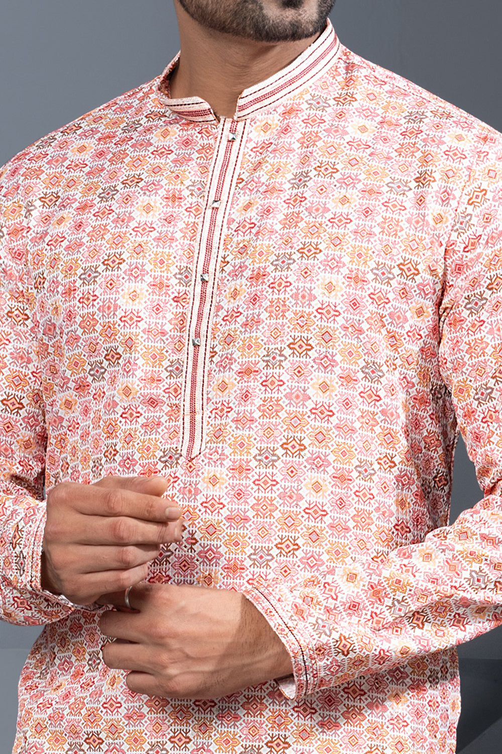 Multicoloured Printed Cotton Silk Kurtas (NMK-8763) - Nihal Fashions