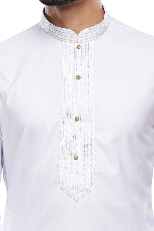 Off White Art Silk Kurta Pajama (NMK-7488) - Nihal Fashions