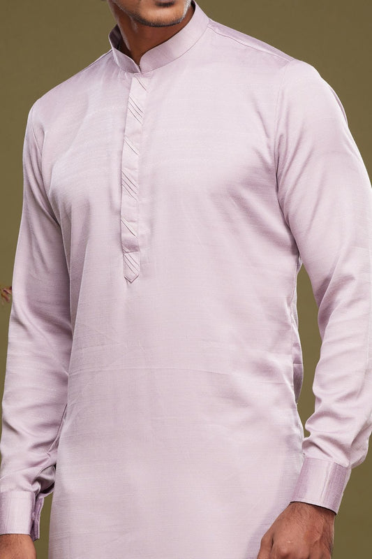 Onion Pink Art Banarasi Silk Casual Kurta (NMK-7069) - Nihal Fashions