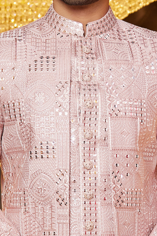 Onion Pink Art Silk Indo Western (NMK-8251) - Nihal Fashions