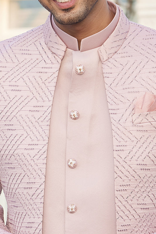 Onion Pink Art Silk Jodhpuri (NMK-8218) - Nihal Fashions