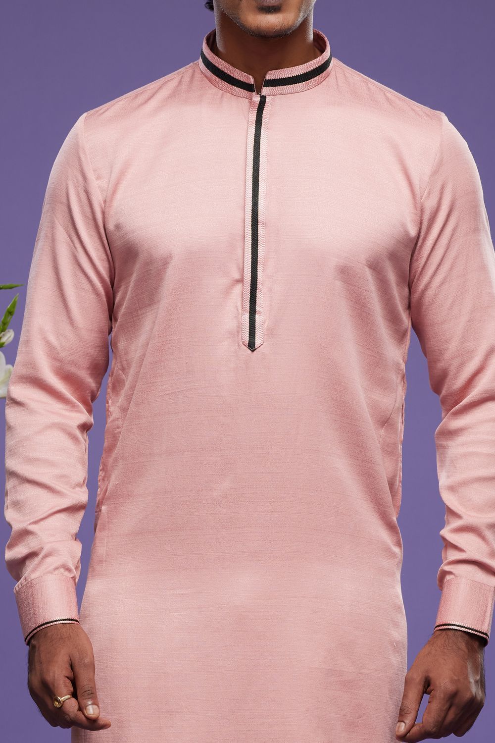 Pink Art Banarasi Silk Mens Kurta Pajama (NMK-7071) - Nihal Fashions