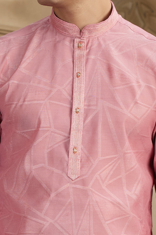 Pink Art Silk Kurta Pajama (NMK-8571) - Nihal Fashions