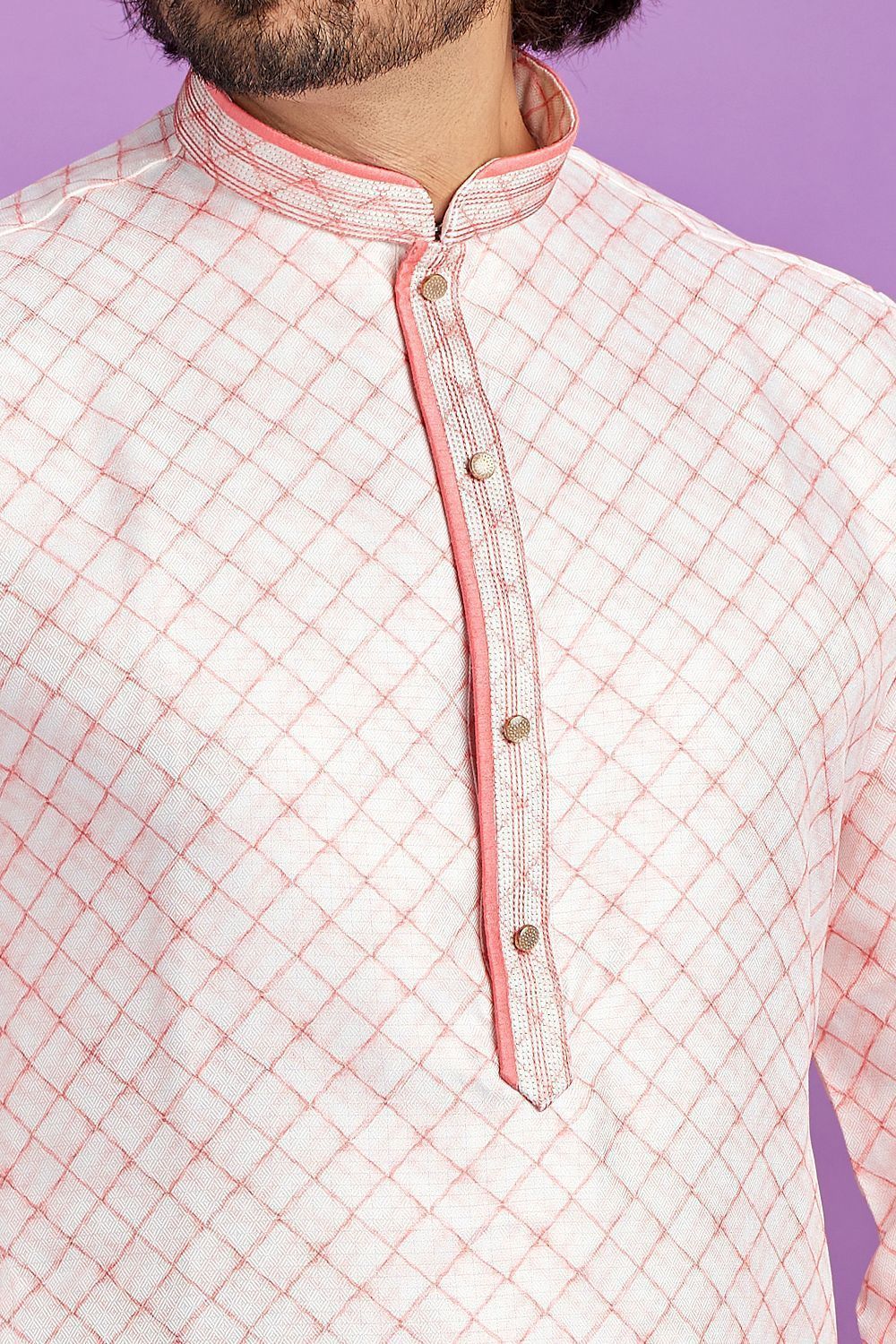 Pink Cotton Kurta Pajama (NMK-7550) - Nihal Fashions