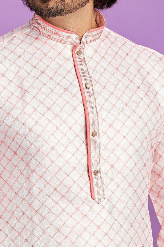 Pink Cotton Kurta Pajama (NMK-7550) - Nihal Fashions