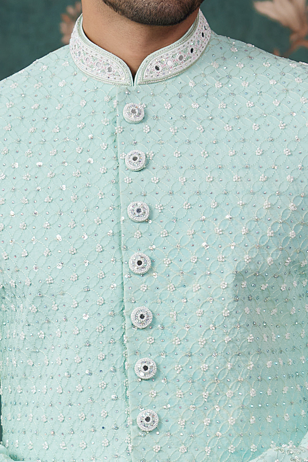 Pista Green Art Silk Sherwani (NMK-8234) - Nihal Fashions