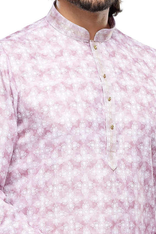 Purple Cotton Digital Printed Kurta (NMK-7478) - Nihal Fashions