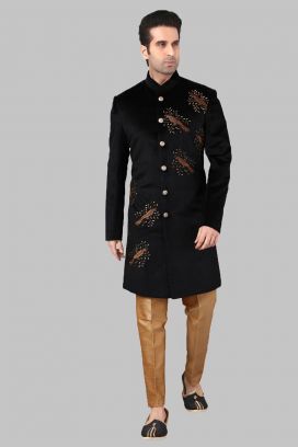 Can I Wear a Black Sherwani on my Wedding Day? - Nihal Fashions