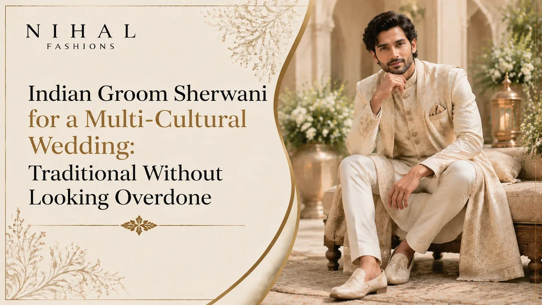 Indian Groom Sherwani for a Multi-Cultural Wedding