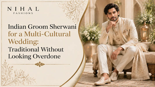 Indian Groom Sherwani for a Multi-Cultural Wedding
