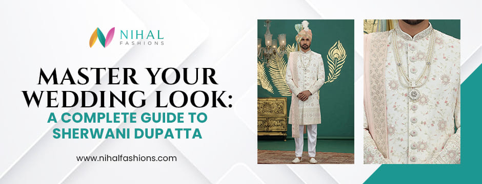 Master Your Wedding Look: A Complete Guide to Sherwani Dupatta - Nihal Fashions