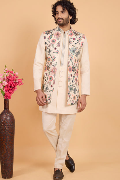 Cream Art Silk Indo Western (NMK-8791)