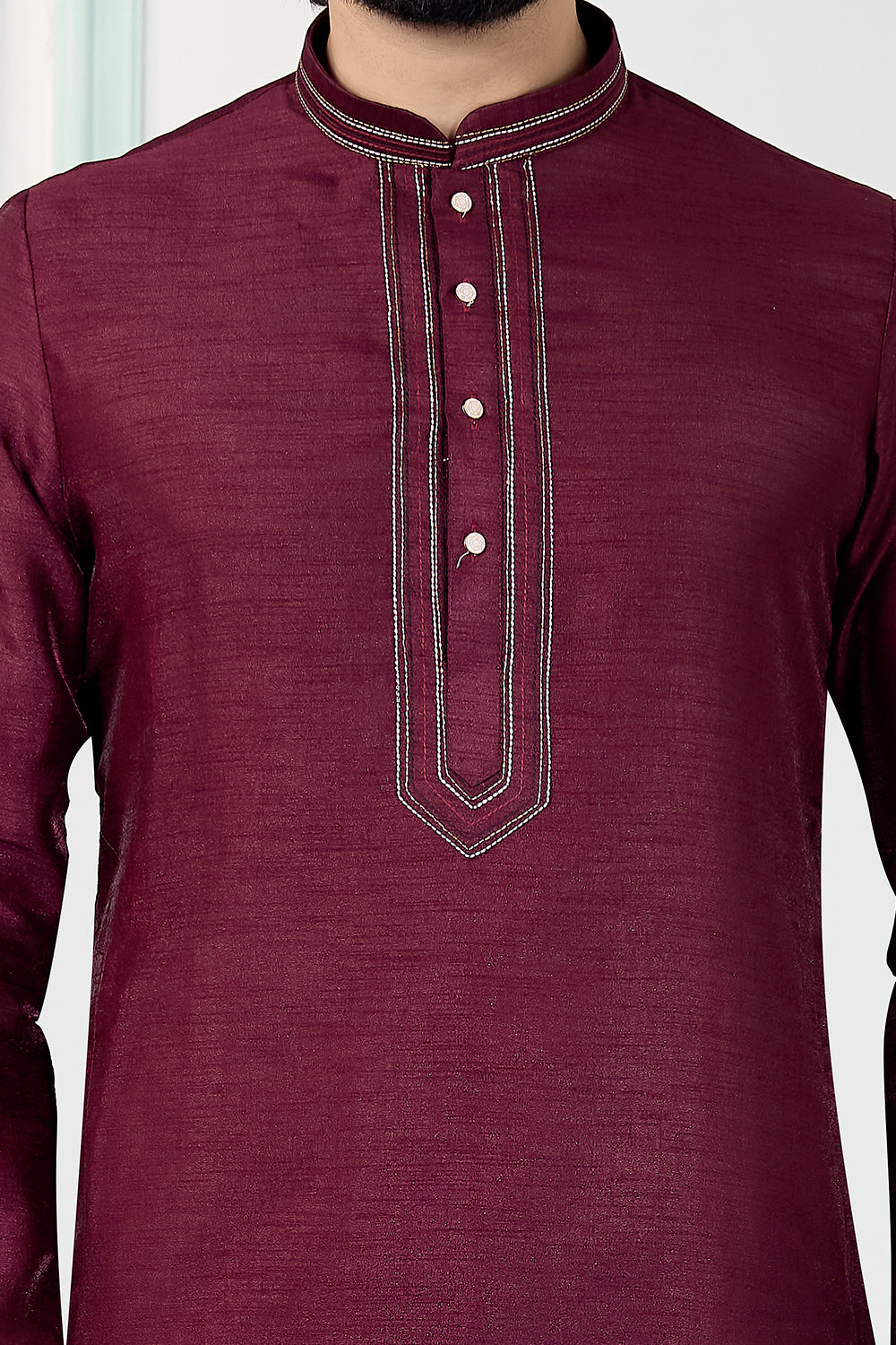 Maroon Art Silk Kurta Pajama (NMK-8852)