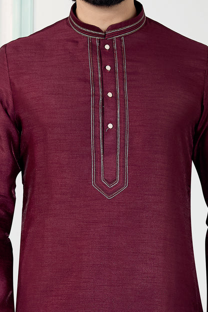 Maroon Art Silk Kurta Pajama (NMK-8852)