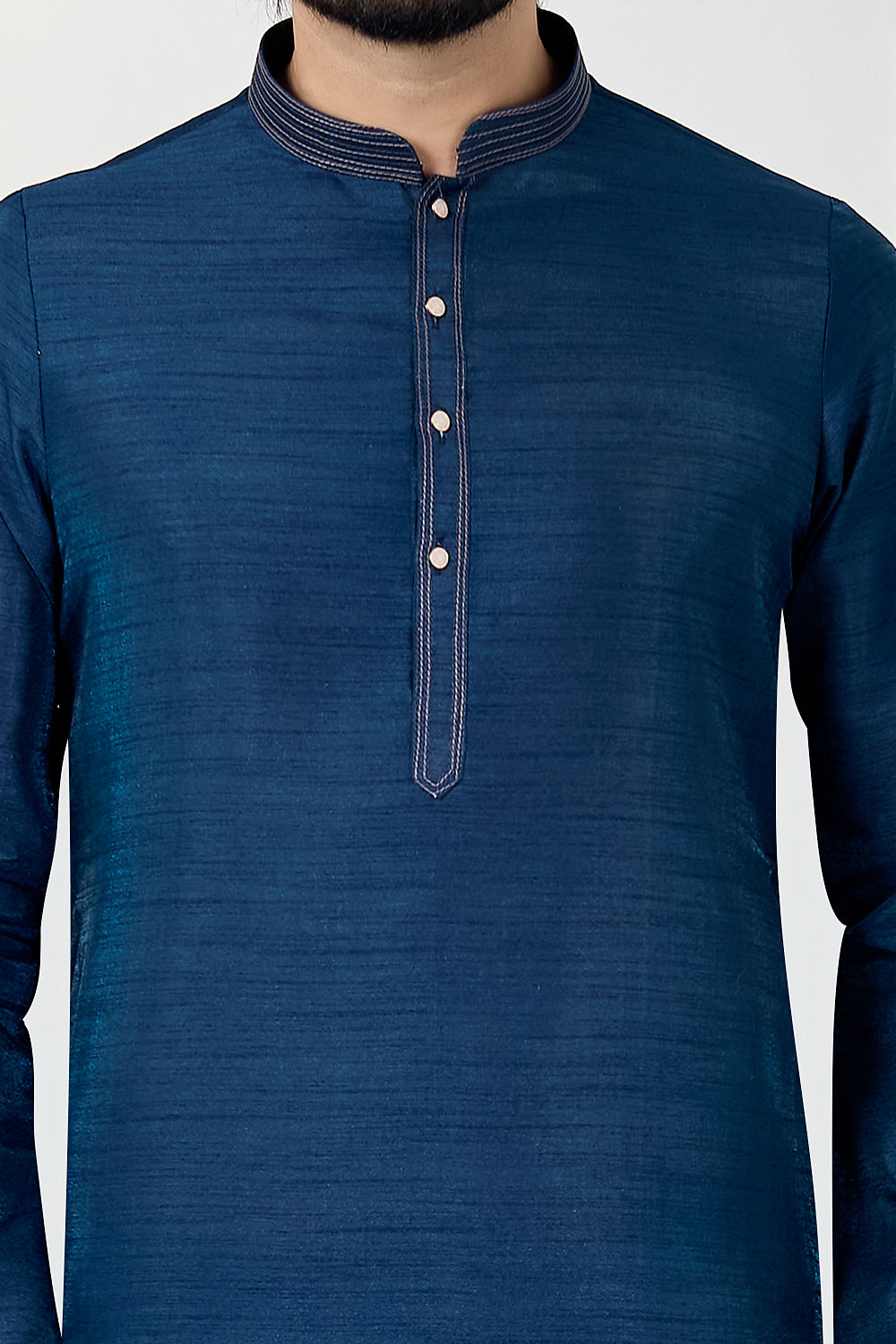 Blue Art Silk Mens Kurta Pajama (NMK-8859)