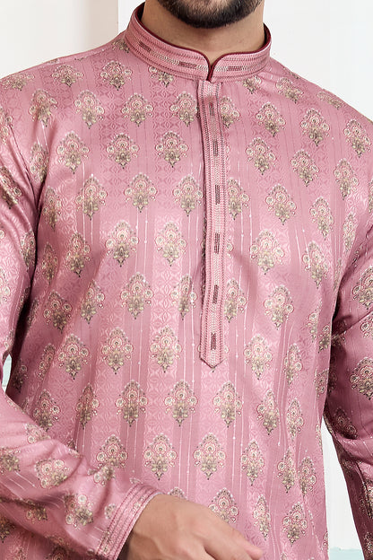 Onion Pink Art Silk Kurta Pajama (NMK-8868)