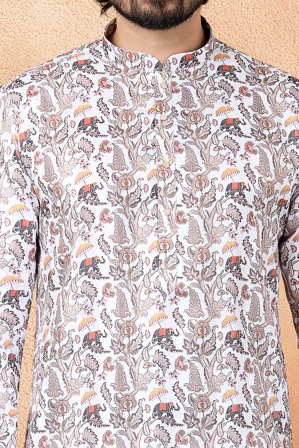 Brown Art Silk Digital Printed Kurta Pajama (NMK-8875)